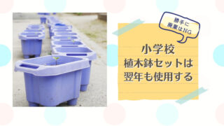 勝手に廃棄はNG！小学校の植木鉢セットは、翌年も使用する